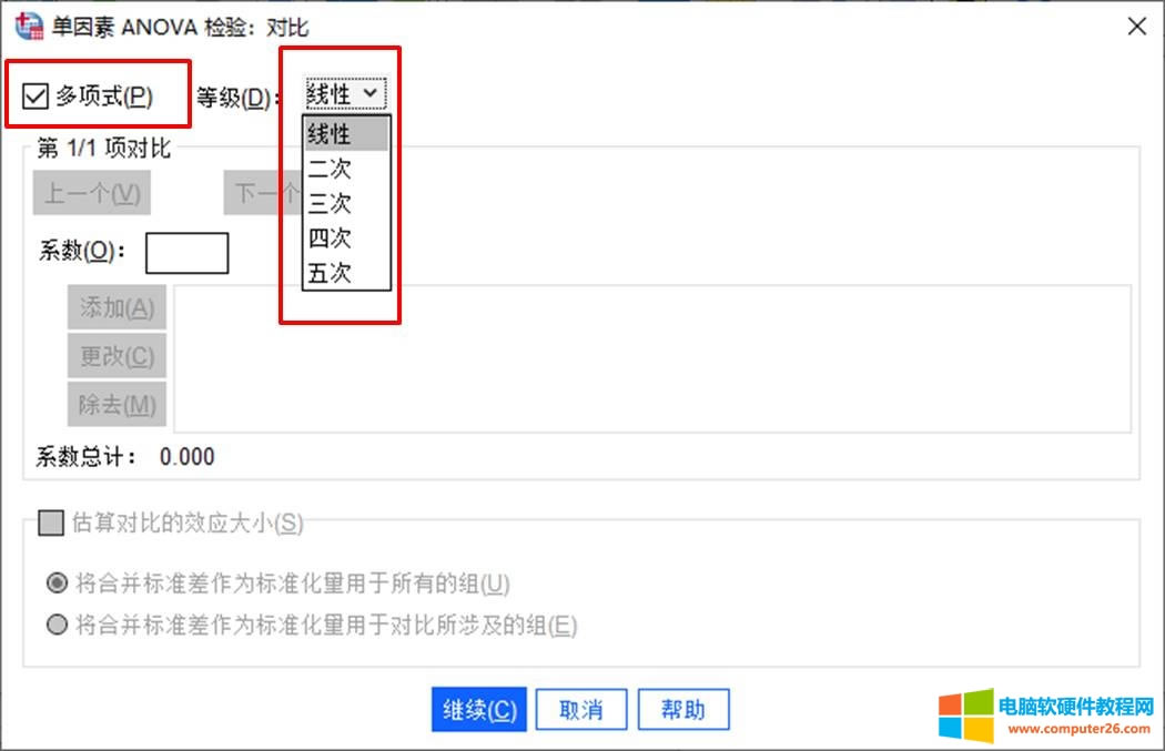 對比設置之多項式