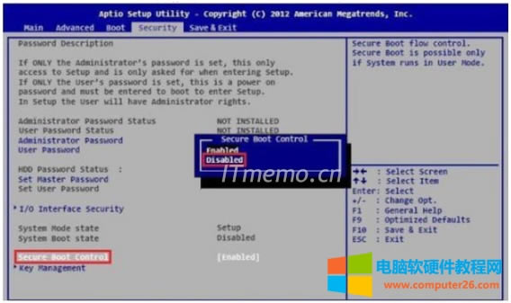 Security--Secure Boot Control--xDisabledȻF10 ˳