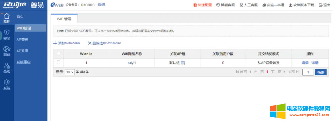 睿易無線RAC200B調試圖解教程