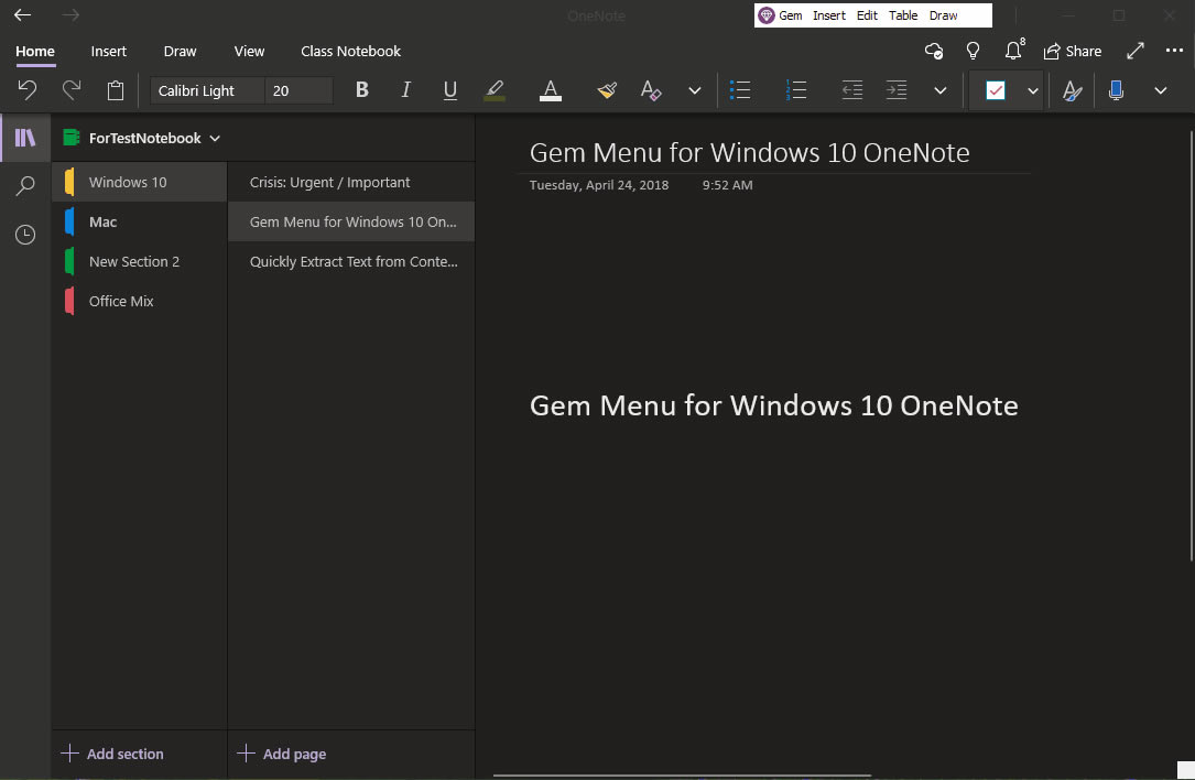 ʹ䌚ˆ Gem Menuṩ漉eĘӛ׌ OneNote бгFӛ