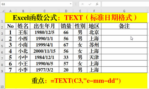 標準日期格式一