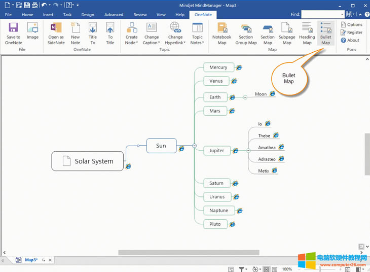 第二步：在 MindManager 里一鍵生成腦圖 
