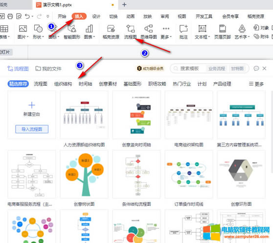 WPS PPT用格式刷給流程圖圖形更改格式的方法