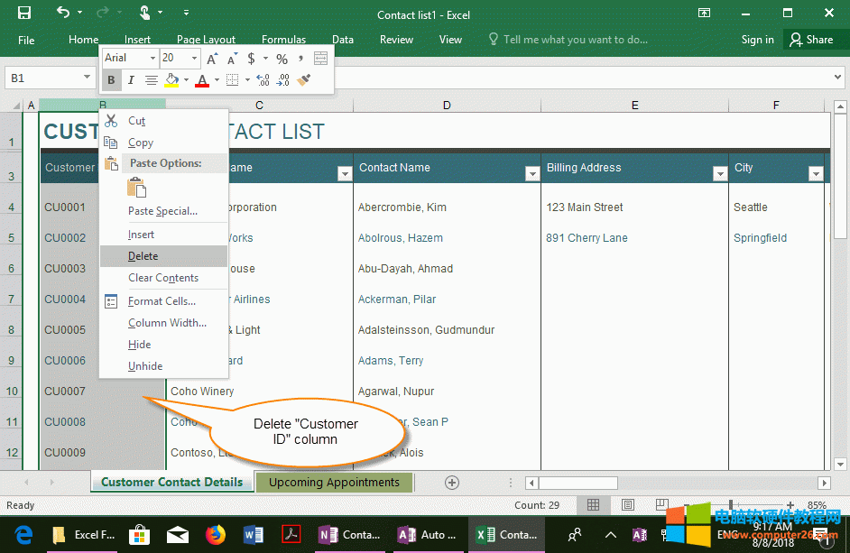 編輯 Excel 文件，內容自動同步出現在 OneNote 頁面里