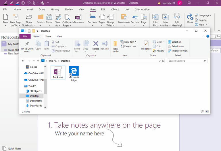 ͨ^ֹPӛ䌚_һ Windows ļAɞһ OneNote Pӛ