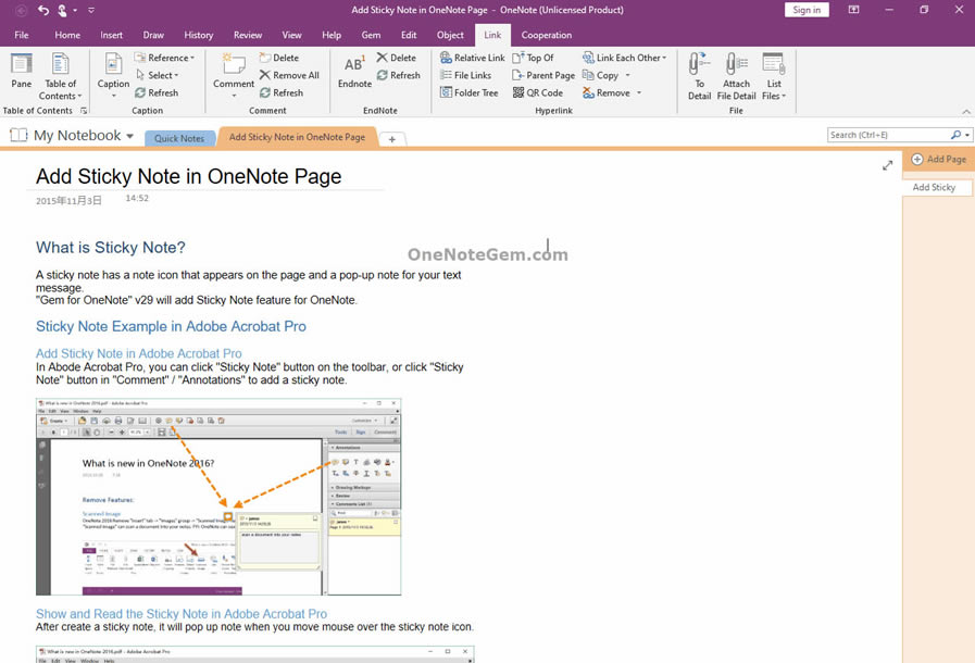ͨ^ֹPӛ䌚 Gem for OneNote 턓ۯBĴVĿ