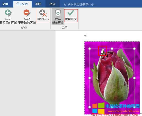 Word 2016 圖片標記要保留的區域