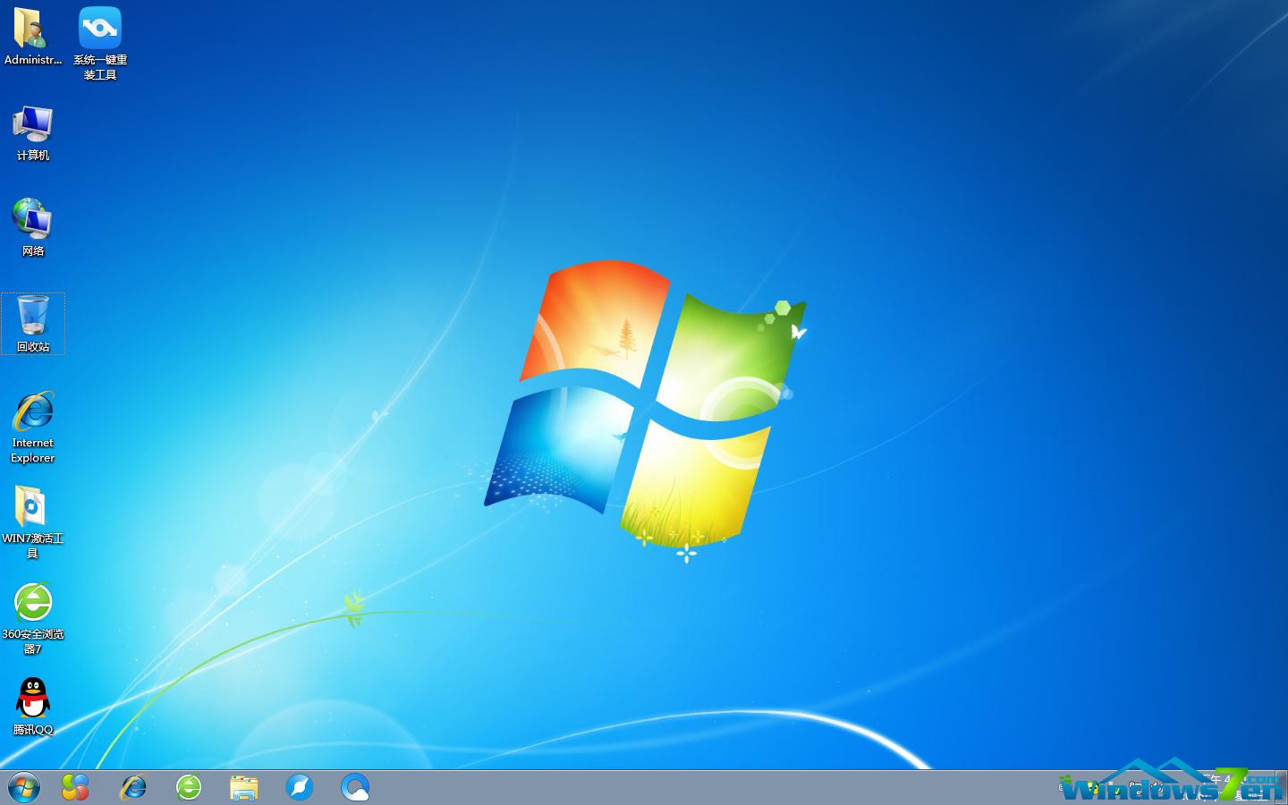 深度技術win7 32位系統安裝完成后的主界面